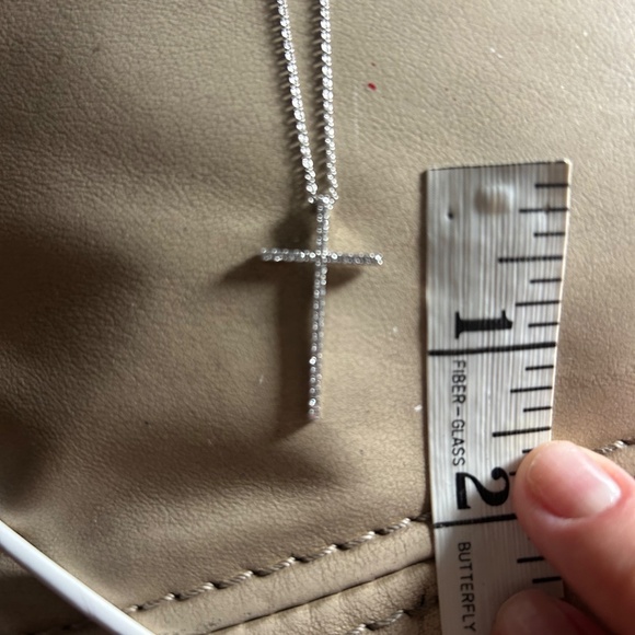 Tiffany & Co 18k white gold and diamonds cross with necklace - Picture 3 of 9